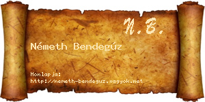 Németh Bendegúz névjegykártya